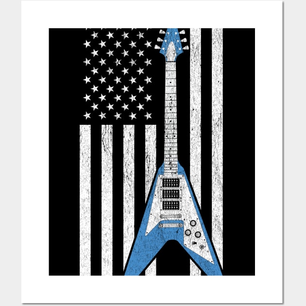 Patriotic Electric Guitar Wall Art by Vector Deluxe